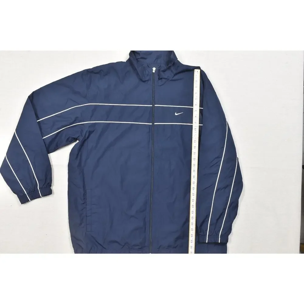 Nike Vintage Y2K Track Jacket Navy Blue White Stripe Size 2XL Full Zip